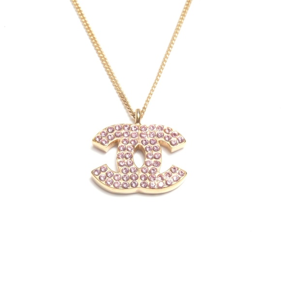 CHANEL Pink Logo Necklace